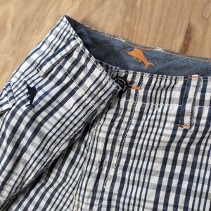 Tommy Bahama Shorts Men's 33x9 Blue Plaid Cargo Tencel Stretch‎ Blend Paradise